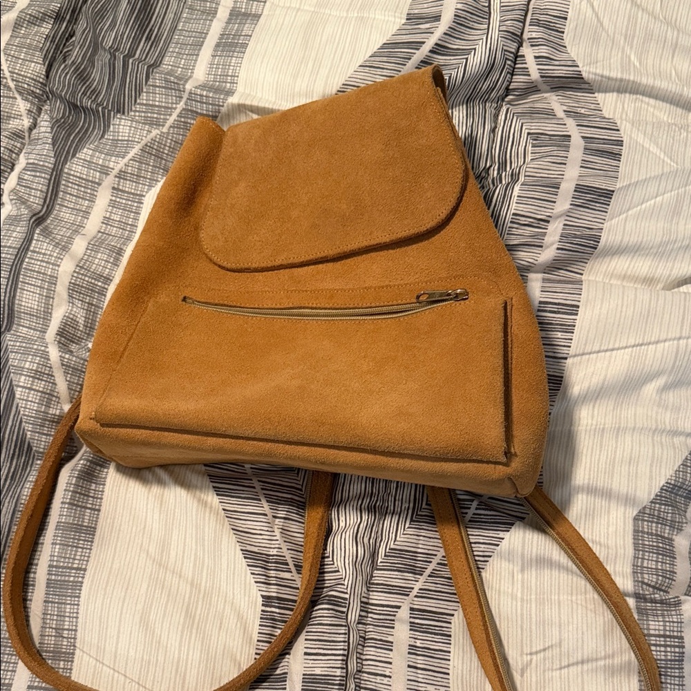 Tan Suede Women's Backpack